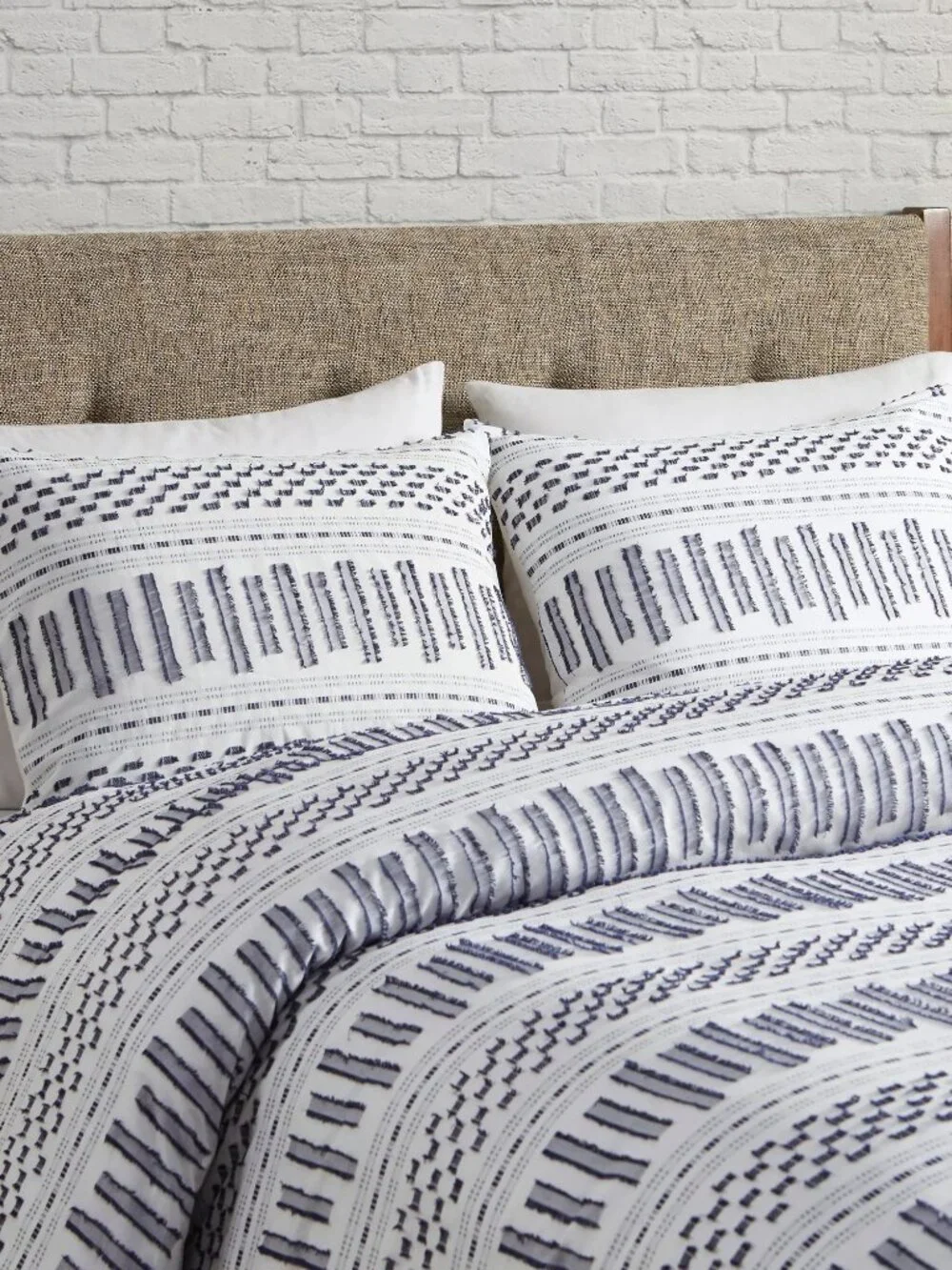 INK+IVY Rhea 100% Cotton Raised Pattern Comforter Mini Set - Charcoal - King NEW